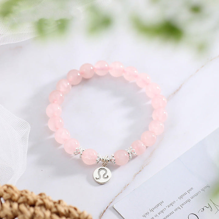 Olivenorma Natural Rose Quartz Zodiac Cute Women's Bracelet