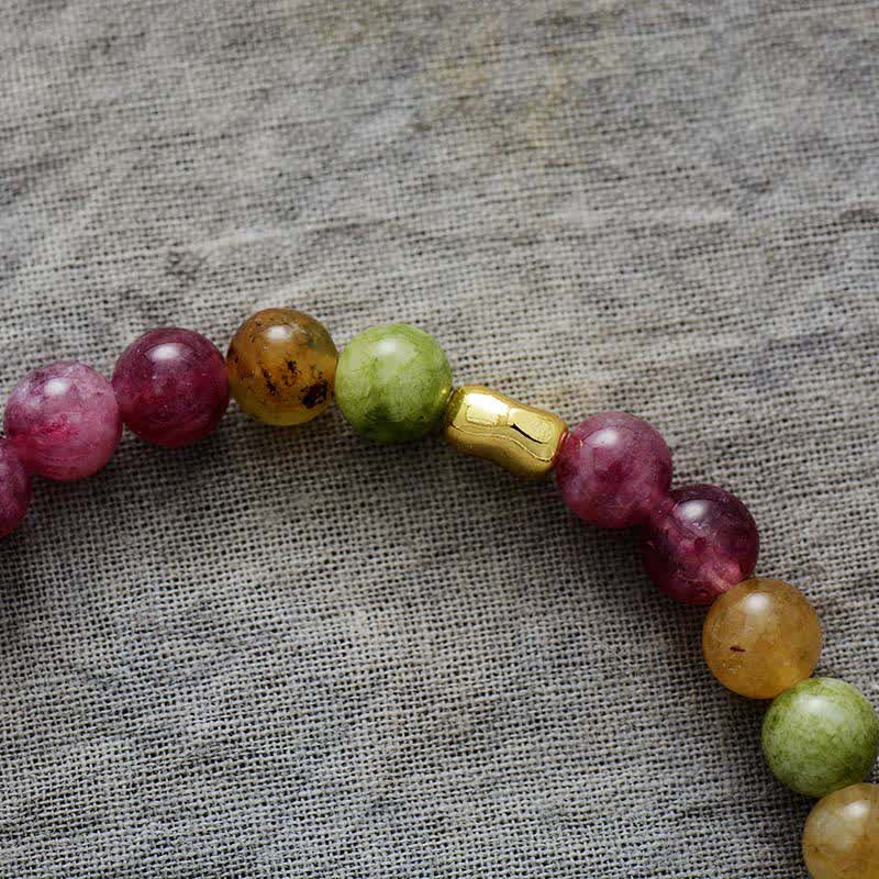 Olivenorma Natural Amethyst Tourmaline Beads Bracelet