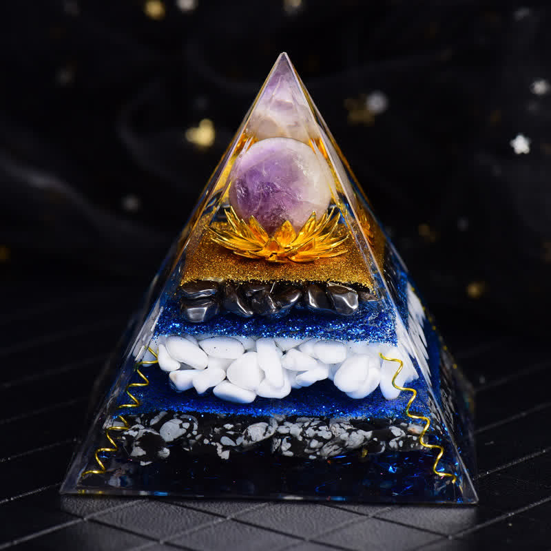 Olivenorma Amethyst Ball Hematite Snowflake Obsidian Orgone Pyramid