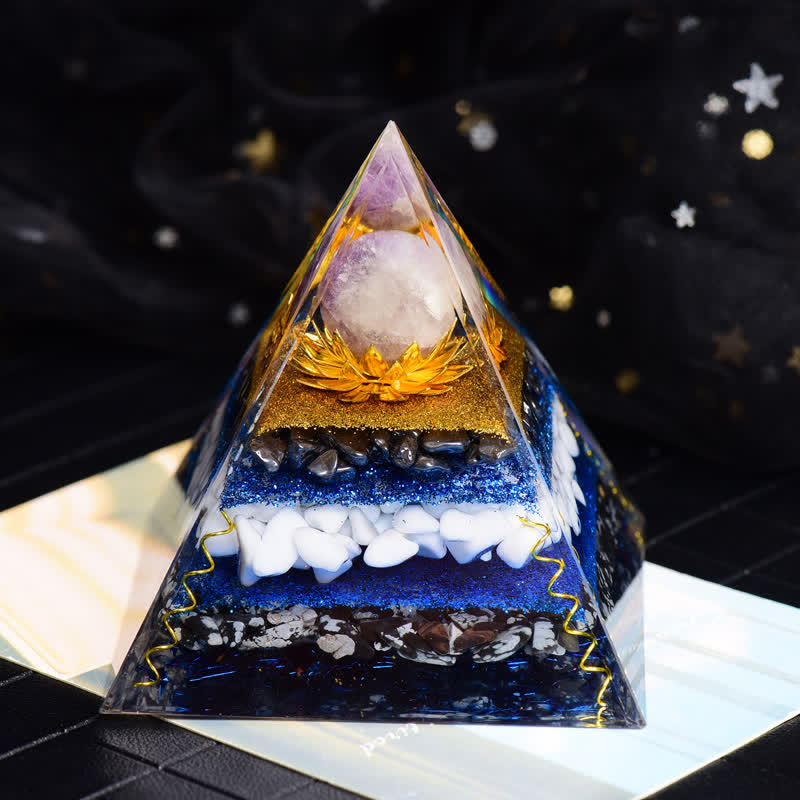 Olivenorma Amethyst Ball Hematite Snowflake Obsidian Orgone Pyramid