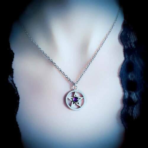 Olivenorma Gothic Pentagram Amethyst Healing Necklace - image 1