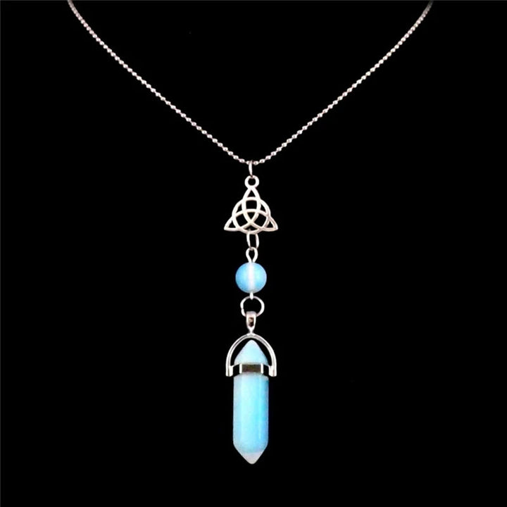 Olivenorma Celtic Symbol Hexagonal Opal Point Necklace