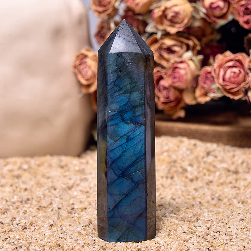 Olivenorma Faceted Labradorite Tower Natural Polished Crystal Wands