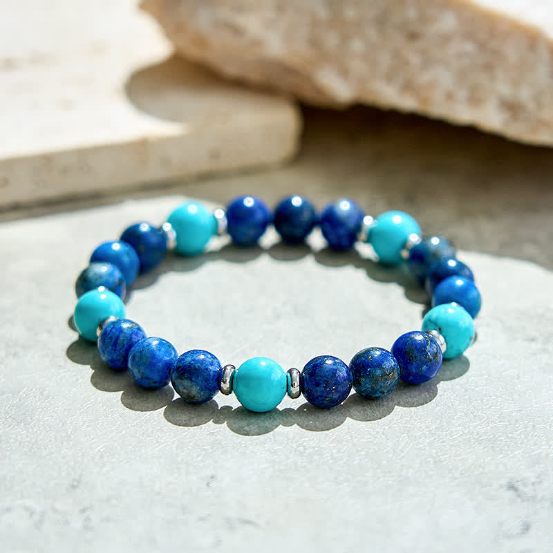 Olivenorma Natural Turquoise Lapis Lazuli Beads Bracelet