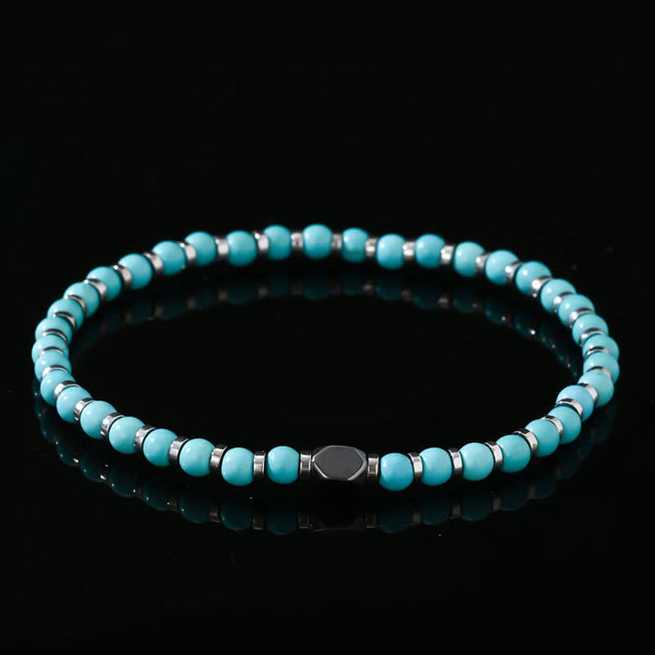 Olivenorma Natural Hematite Turquoise Beads Bracelet