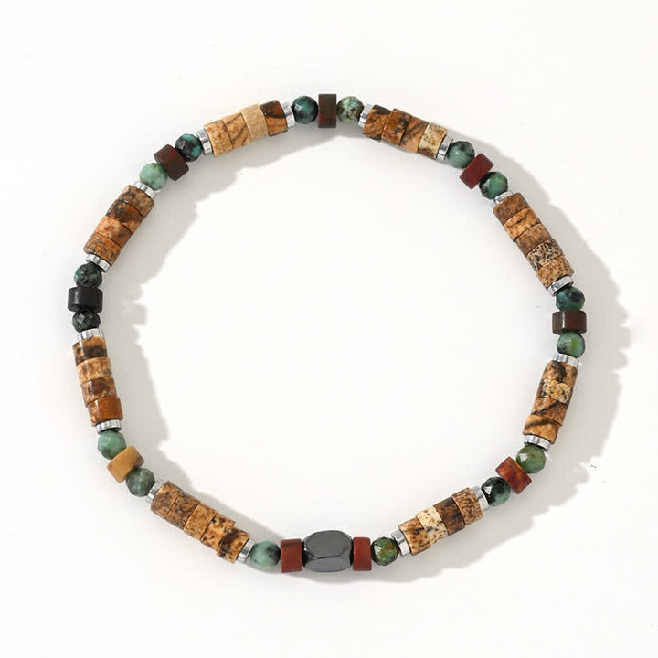 Olivenorma African Turquoise Picture Jasper Beads Bracelet