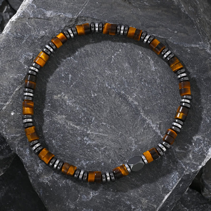 Olivenorma Natural Hematite Tiger Eye Beads Bracelet