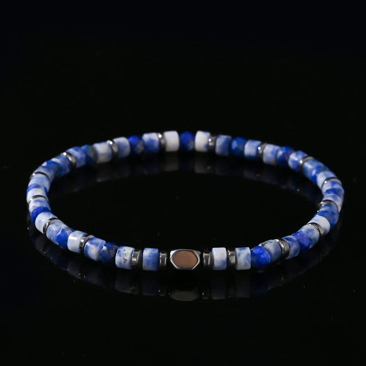 Olivenorma Natural Hematite Sodalite Beads Bracelet