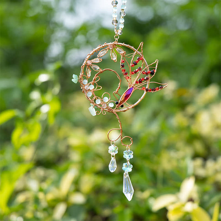 Olivenorma Natural Crystal Copper Wire Winding Koi Fish Wind Chime