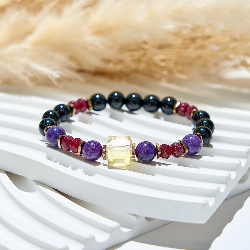 Olivenorma Natural Stone Lucky Beaded Stretch Bracelet