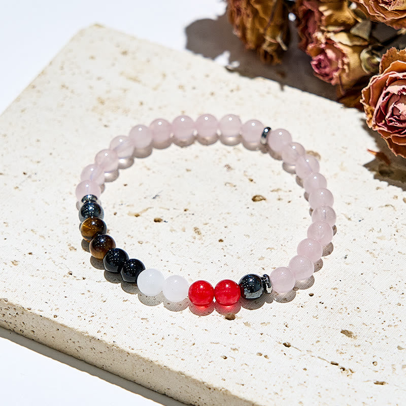 Olivenorma Natural Rose Quartz Energy Beaded Bracelet