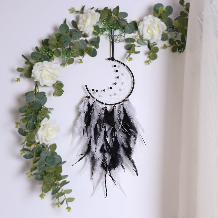 FREE Today: "Peace Energy" Amethyst & Obsidian Moon Feather Dream Catcher - Obsidian&Pearl - image 11