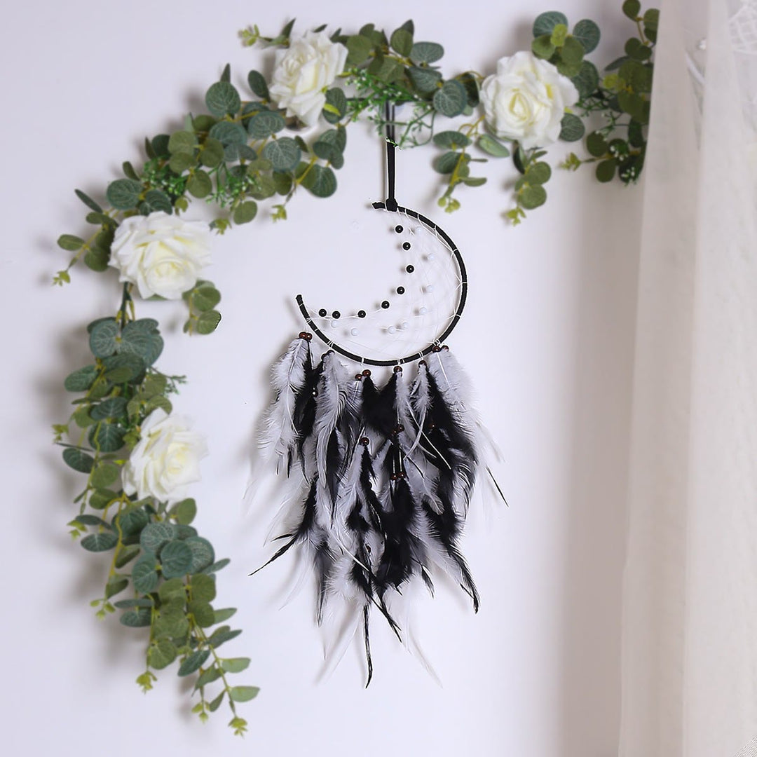 FREE Today: "Peace Energy" Amethyst & Obsidian Moon Feather Dream Catcher - Obsidian&Pearl - image 11