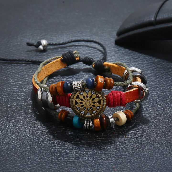 Olivenorma 3-Layer Hematite Leather Multi-layer Beaded Bracelet - image 13