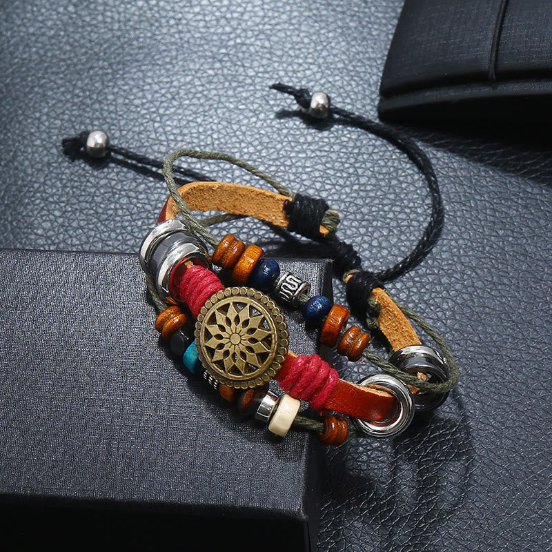 Olivenorma 3-Layer Hematite Leather Multi-layer Beaded Bracelet - Chocolate - image 12