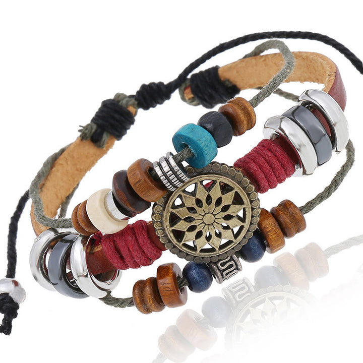 Olivenorma 3-Layer Hematite Leather Multi-layer Beaded Bracelet - image 14