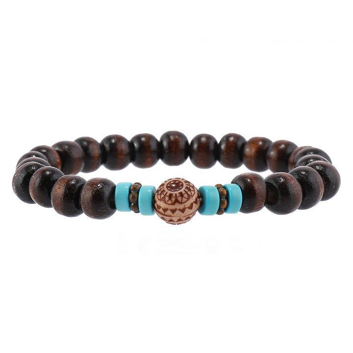 Olivenorma Feather Natural Stone Handmade Woven Leather Bracelet Set