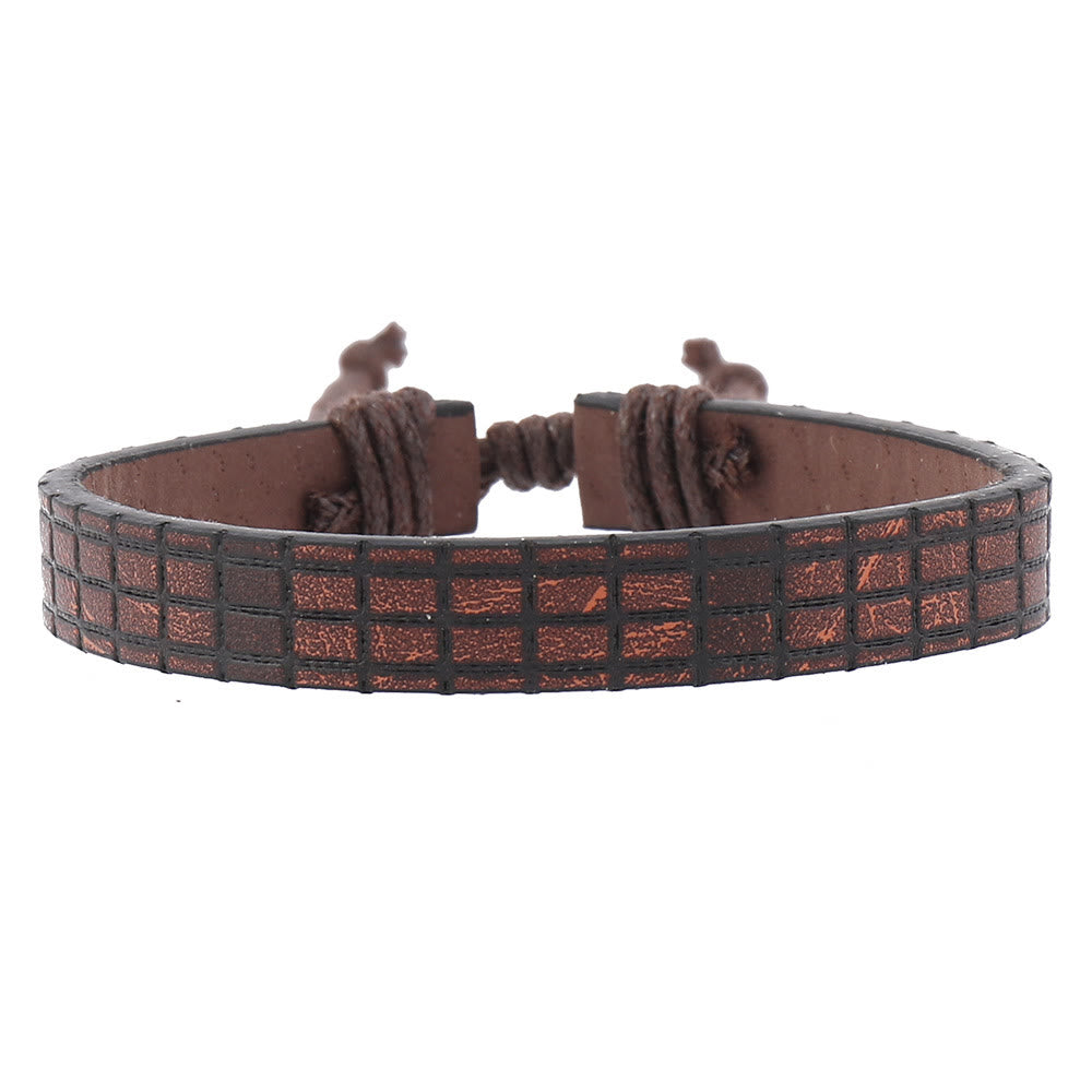 Olivenorma Feather Natural Stone Handmade Woven Leather Bracelet Set