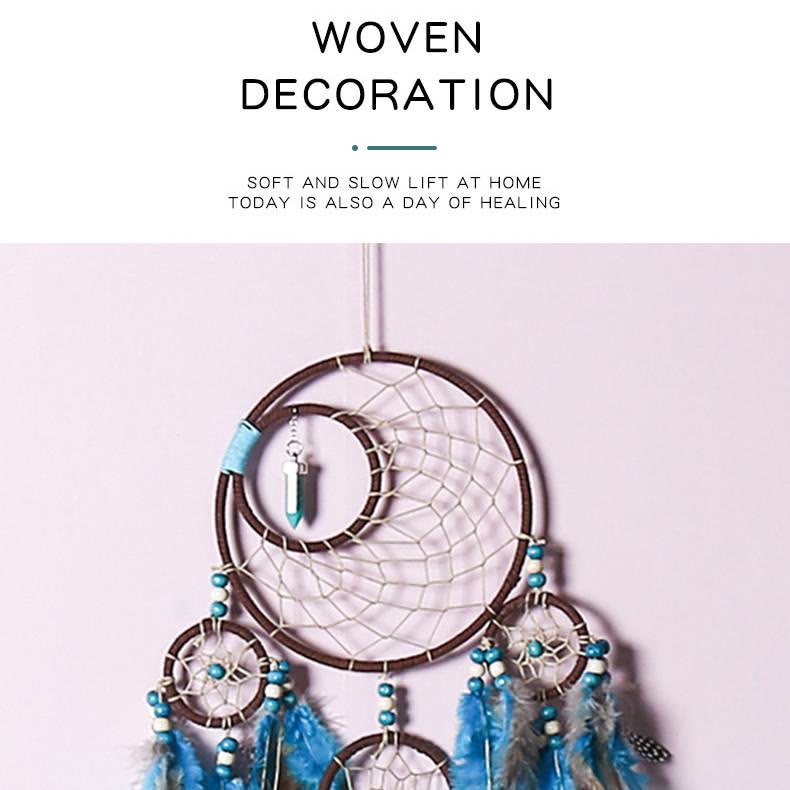 Olivenorma Boho Moon Dreamcatcher 5 Rings Turquoise Dream Catcher