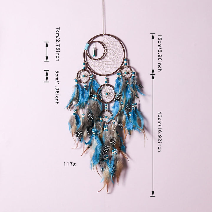 Olivenorma Boho Moon Dreamcatcher 5 Rings Turquoise Dream Catcher