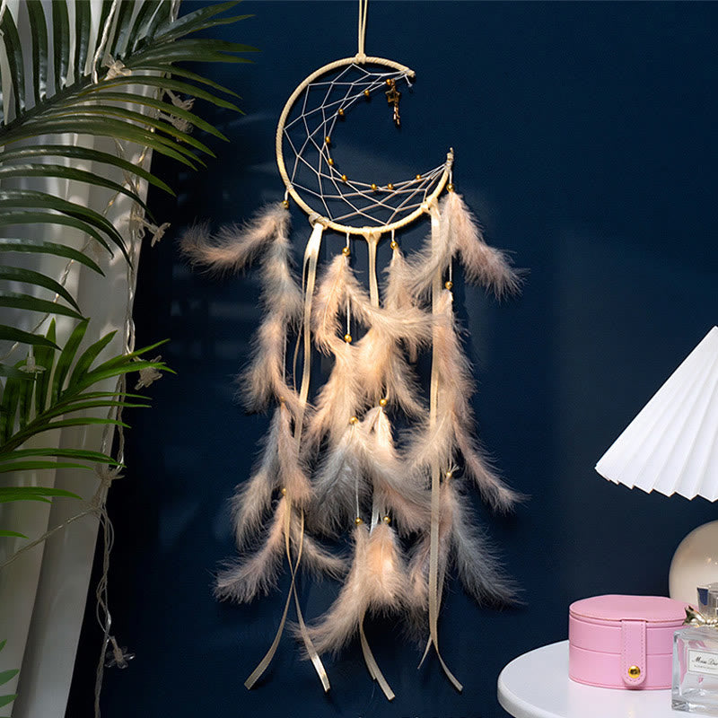 Olivenorma Crescent Moon & Star Lights Dream Catcher