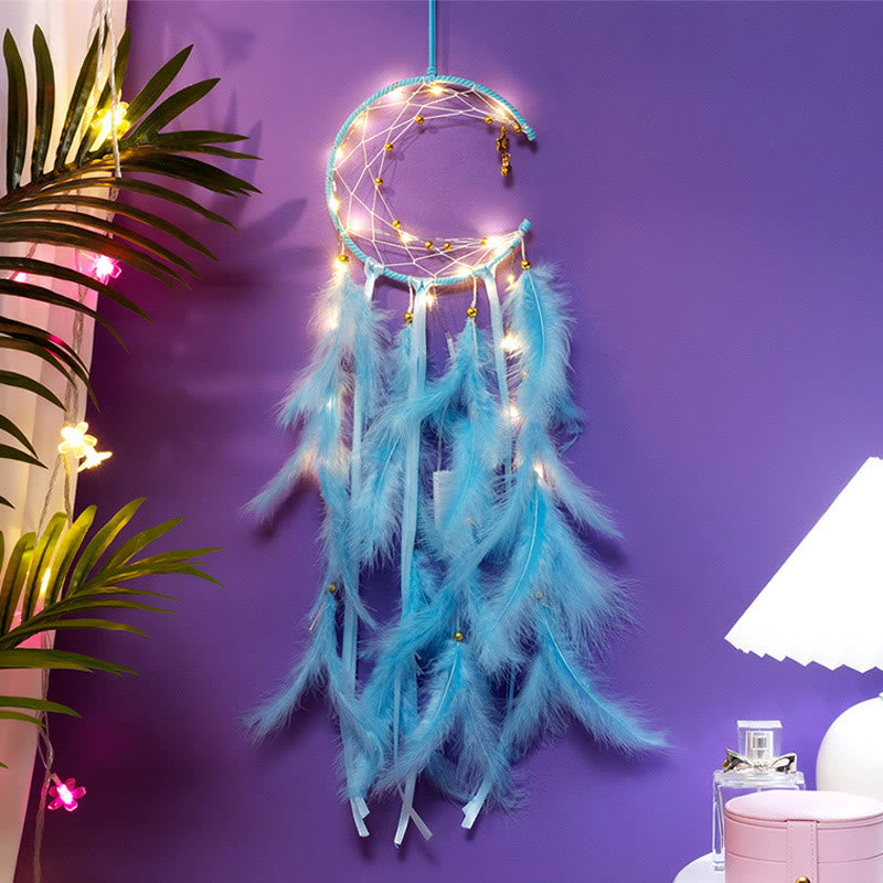 Olivenorma Crescent Moon & Star Lights Dream Catcher