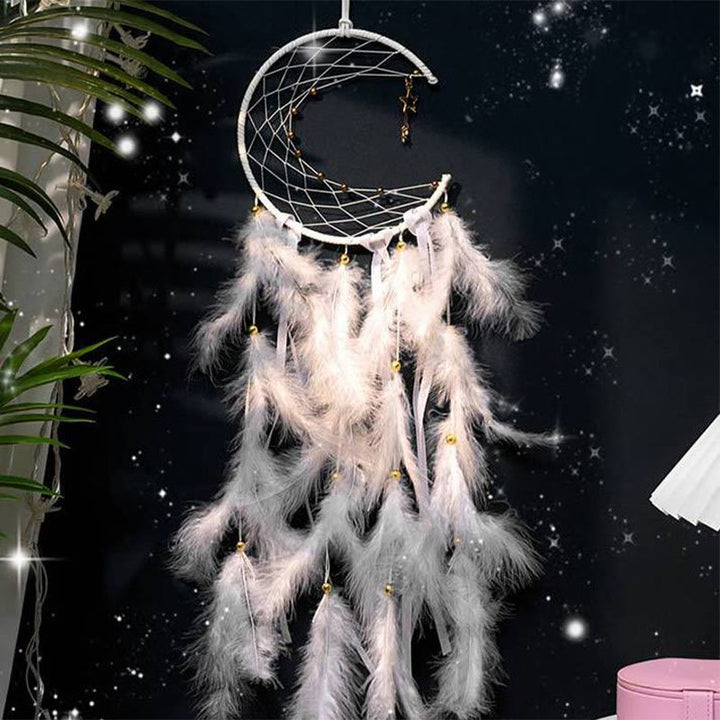 Olivenorma Crescent Moon & Star Lights Dream Catcher