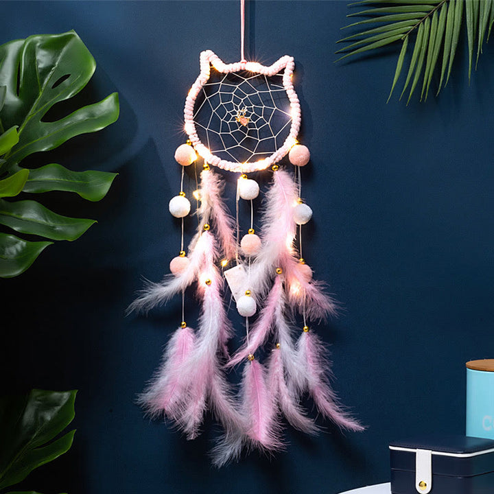 Olivenorma Cute Cats Shaped Wind Chime Dream Catcher