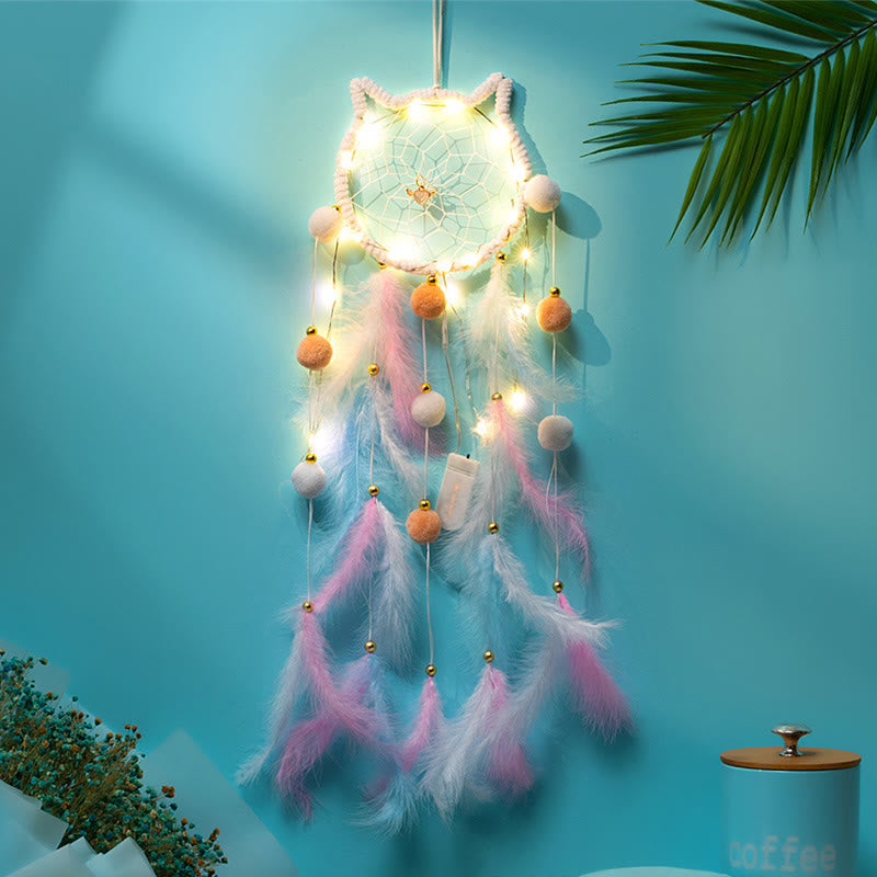 Olivenorma Cute Cats Shaped Wind Chime Dream Catcher