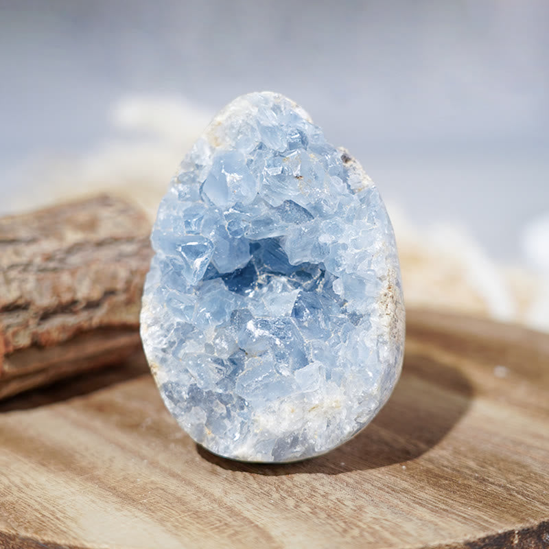 Olivenorma Natural Healing Crystal Raw Celestine Geode Rock - 900-1000g - image 0