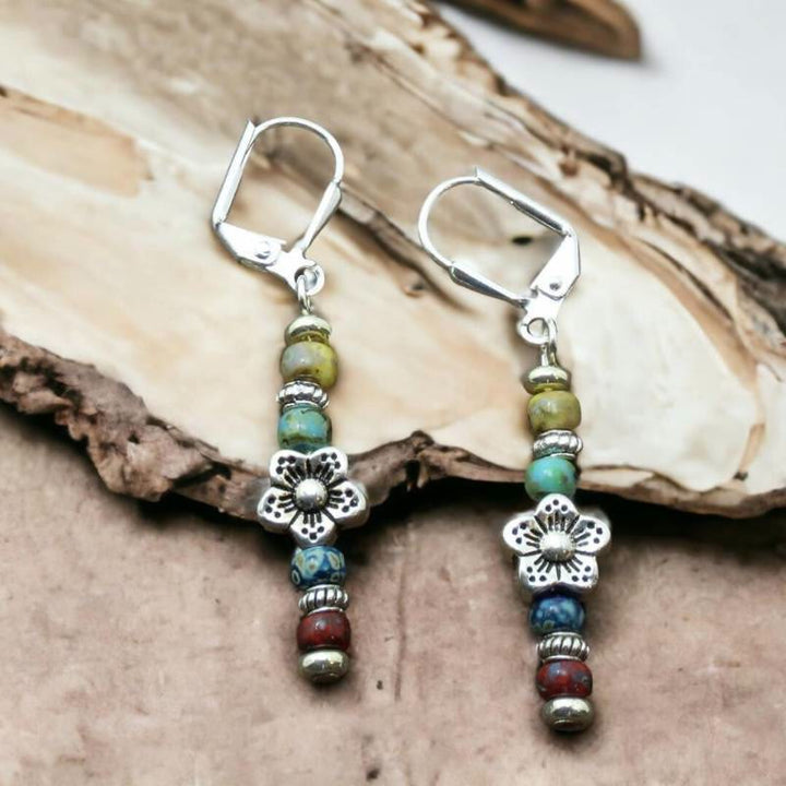 Olivenorma Boho Multi-Color Beaded Dangle Earrings