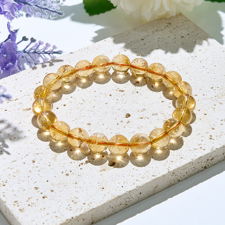 Olivenorma 6/10mm Natural Citrine Beads Bracelet