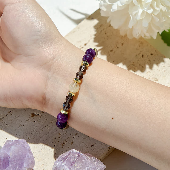 Olivenorma Natural Purple Chalcedony Beads Bracelet