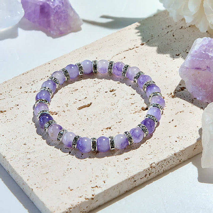 Olivenorma Natural Lepidolite Beaded Bracelet