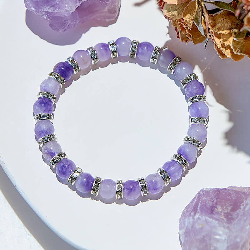 Olivenorma Natural Lepidolite Beaded Bracelet