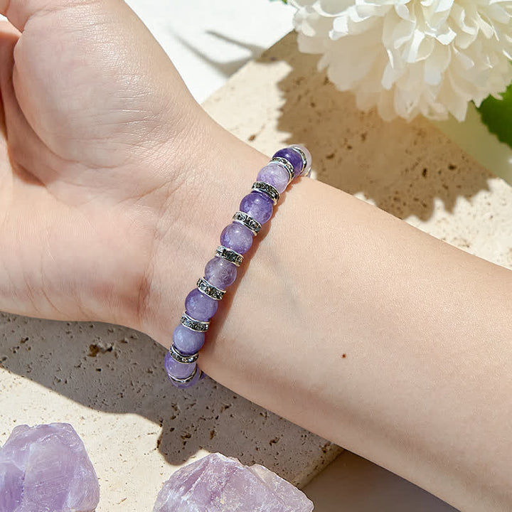 Olivenorma Natural Lepidolite Beaded Bracelet