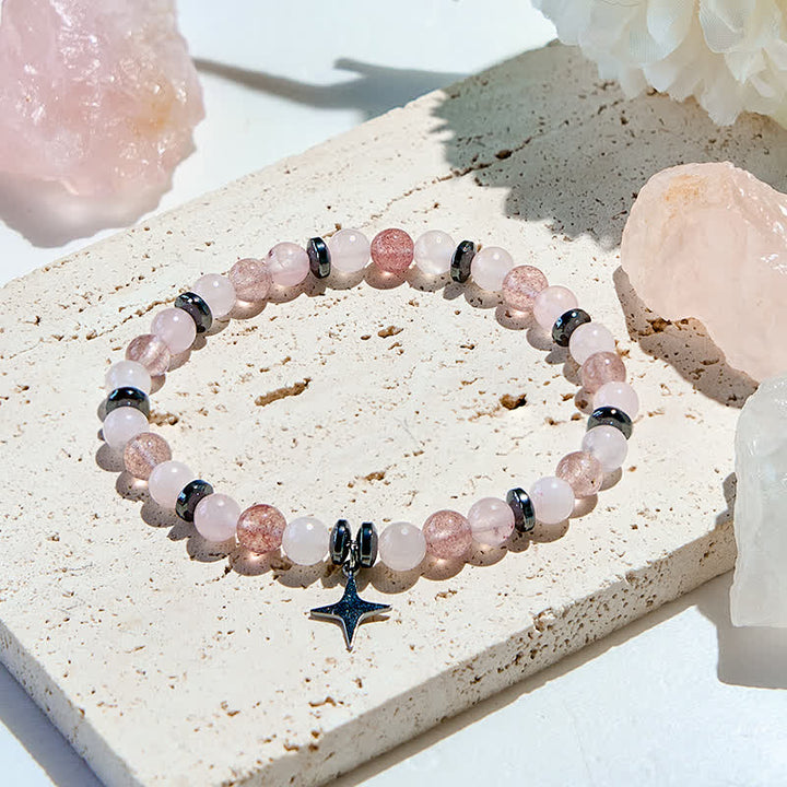 Olivenorma Natural Stone Beads Star Pendant Bracelet