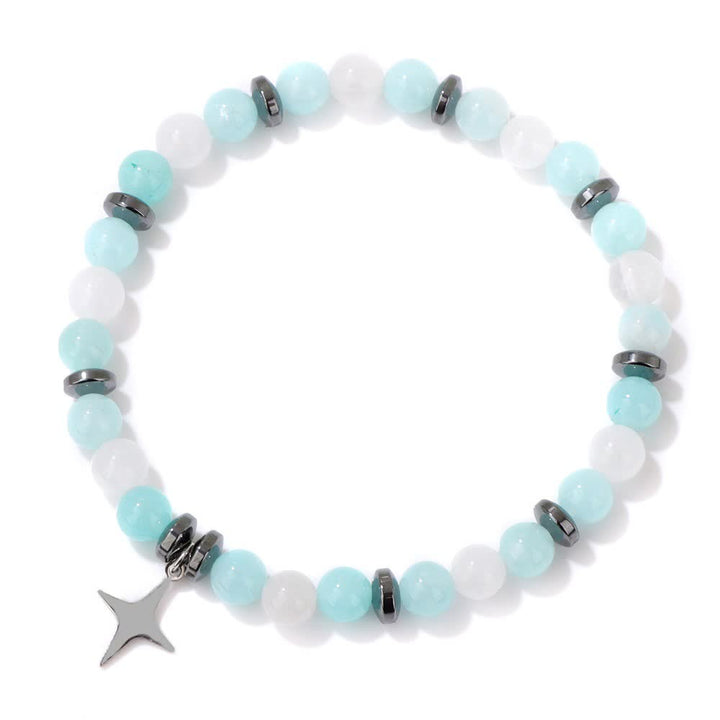 Olivenorma Natural Stone Beads Star Pendant Bracelet