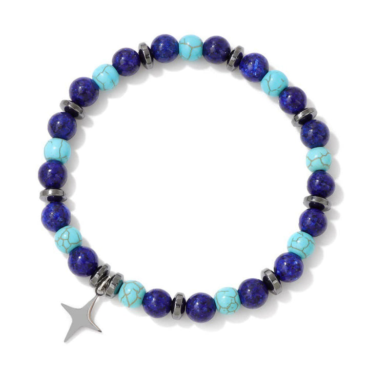 Olivenorma Natural Stone Beads Star Pendant Bracelet