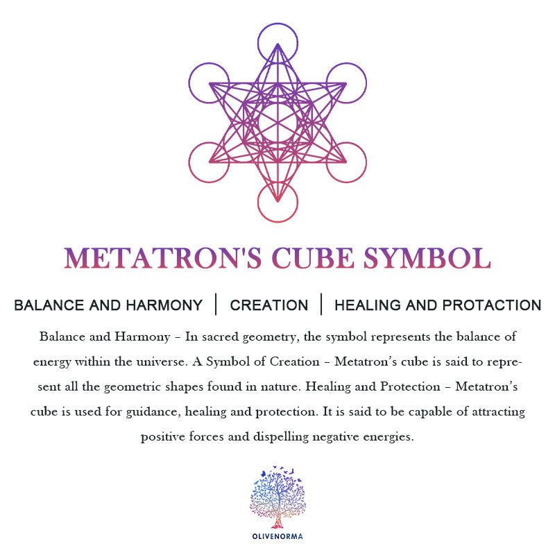 Olivenorma Metatron's Cube with 7 Chakra Crystal Orgone Pyramid