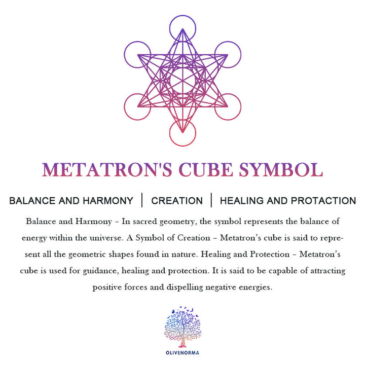 Olivenorma Metatron's Cube with 7 Chakra Crystal Orgone Pyramid