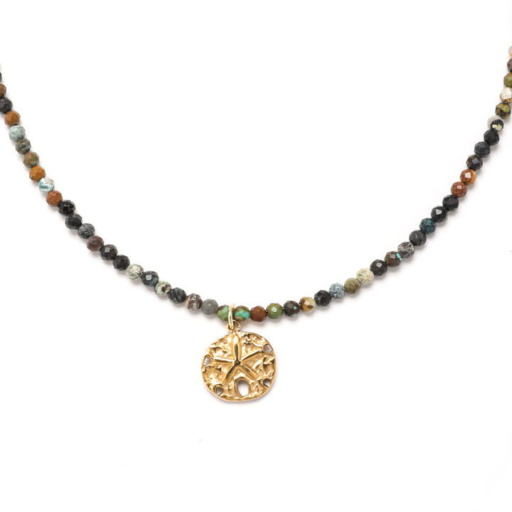 Olivenorma Boho Sun Moon Star Gemstone Beaded Necklace