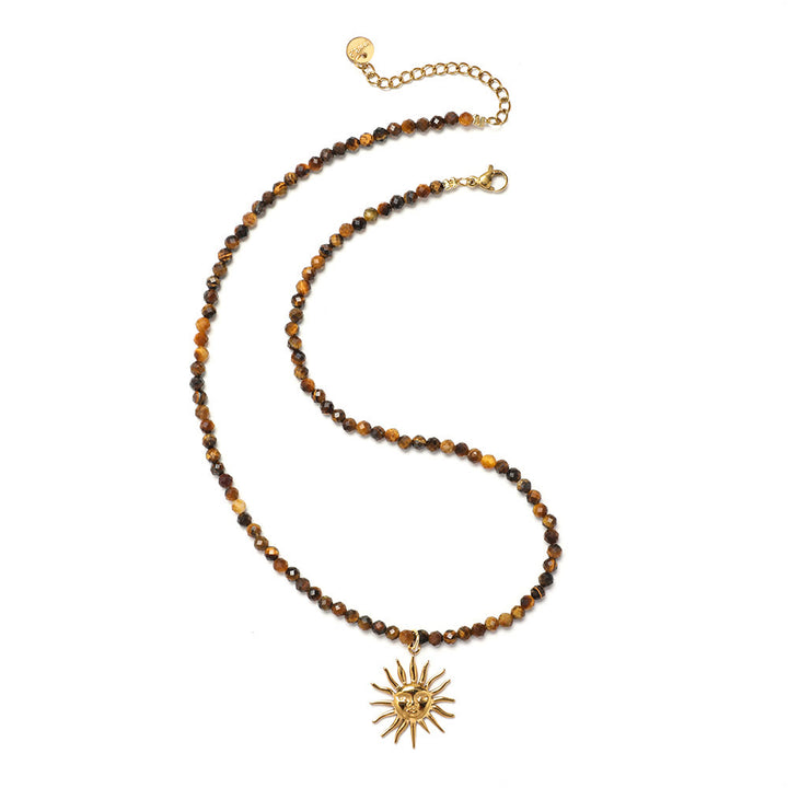 Olivenorma Boho Sun Moon Star Gemstone Beaded Necklace - image 7