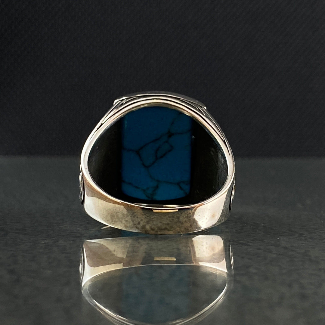 Olivenorma Vintage Eagle Shaped Natural Turquoise Rings