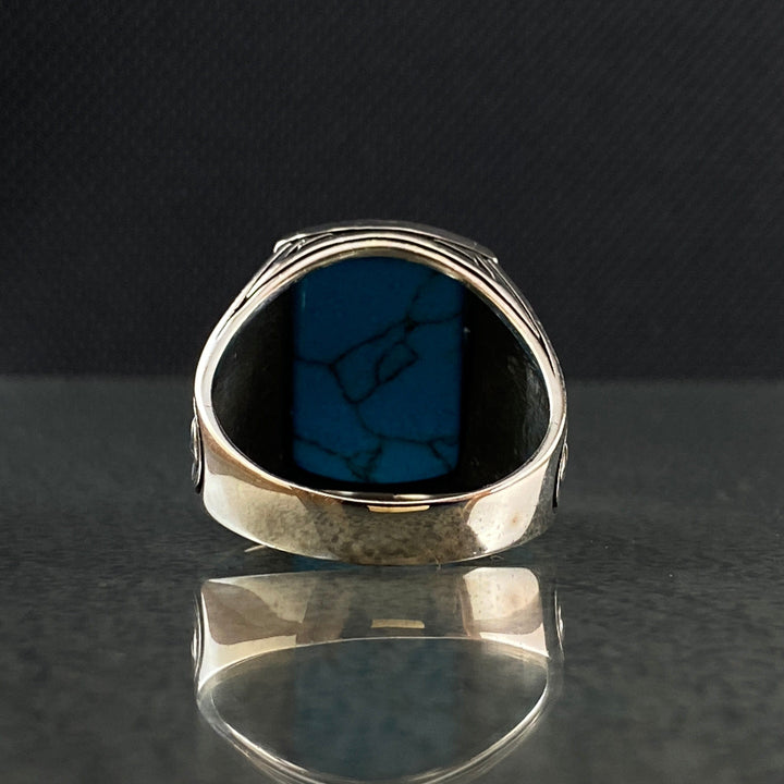 Olivenorma Vintage Eagle Shaped Natural Turquoise Rings
