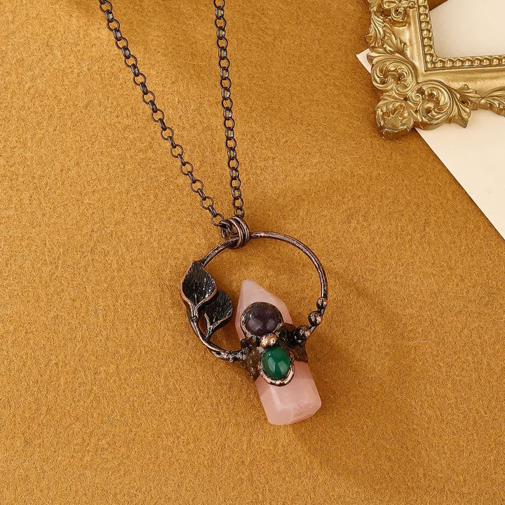 Olivenorma Natural Stone Bullet Pendant Design Necklace