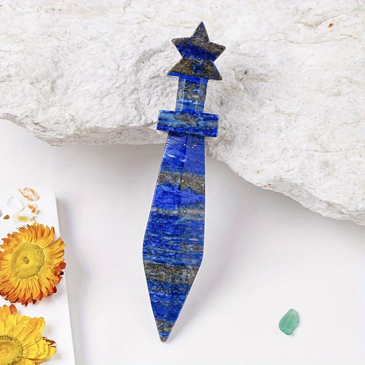 Olivenorma Engraved Dagger Natural Gemstone Decoration  - Lapis Lazuli - image 16