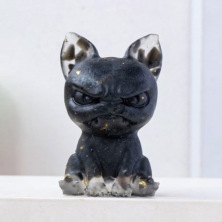 Olivenorma Meditation Dog Ornament Natural Gemstone Decoration - Obsidian - image 24