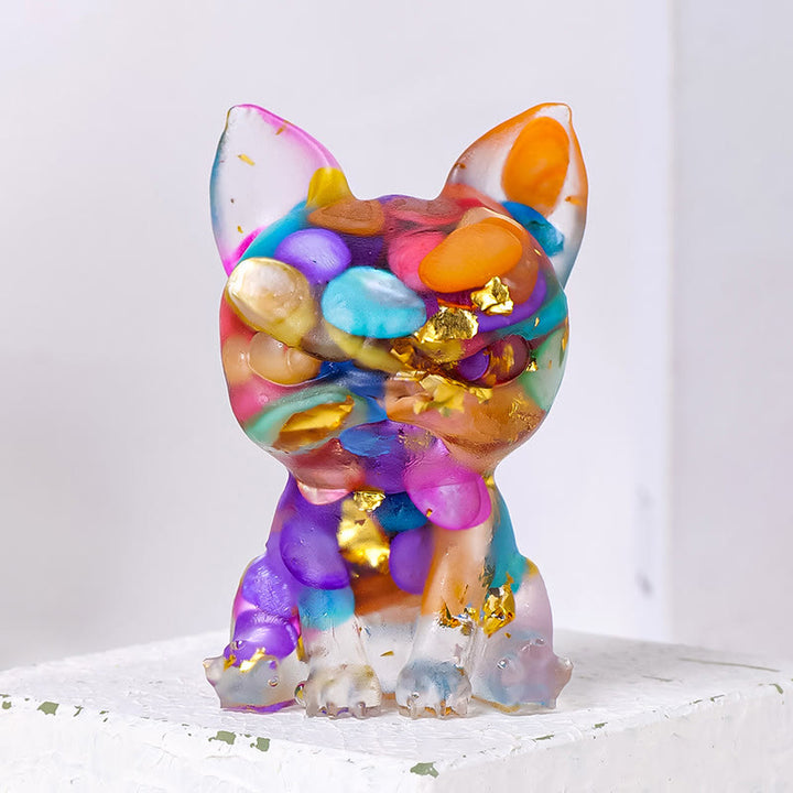 Olivenorma Meditation Dog Ornament Natural Gemstone Decoration - Rainbow Nacre - image 21