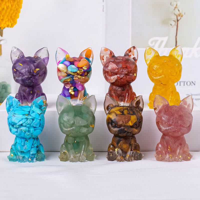 Olivenorma Meditation Dog Ornament Natural Gemstone Decoration - image 0